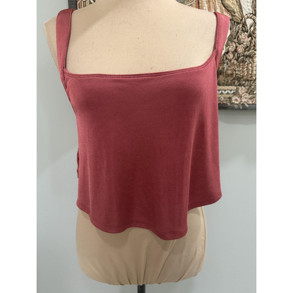 Free People Bra Womens M Red Intimately Bralette Wide Strap Open Back Tie Soft